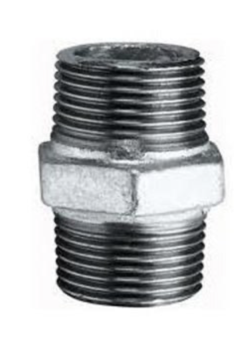 GI HEX NIPPLE 1"
