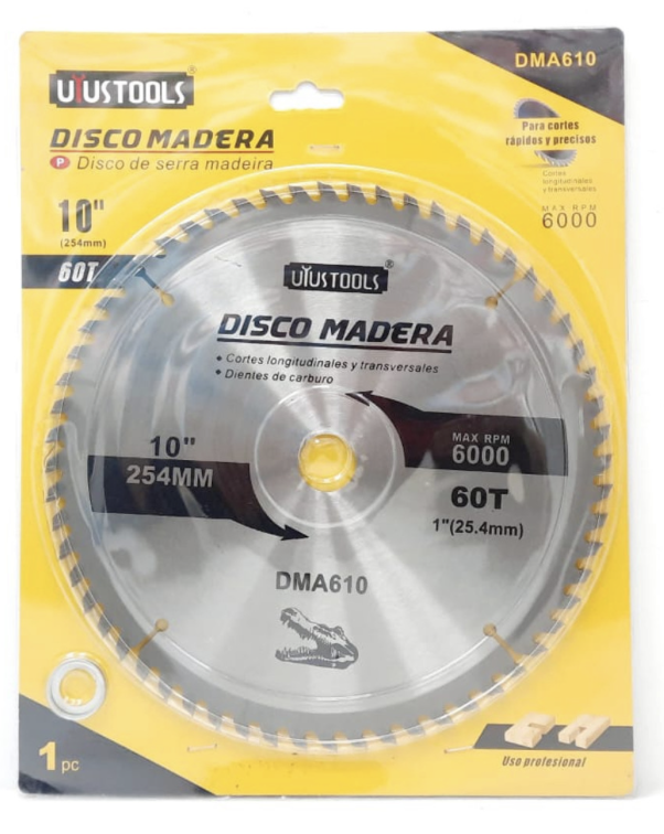 CIRCULAR SAW BLADE FOR WOOD 10" X 1" X 60T DMA610 UYUS