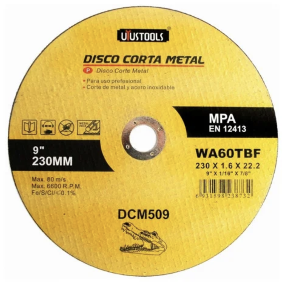 CUTTING DISC 9" X 1.6 X 22.23MM DCM509 UYUS
