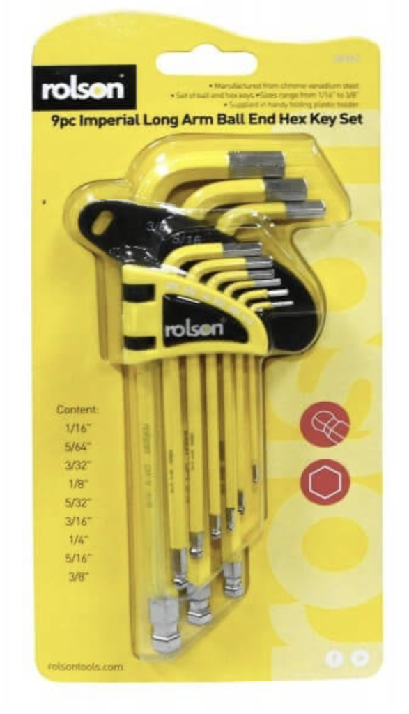 ROLSON ALLEN KEY LONG ARM BALL END IMPERIAL