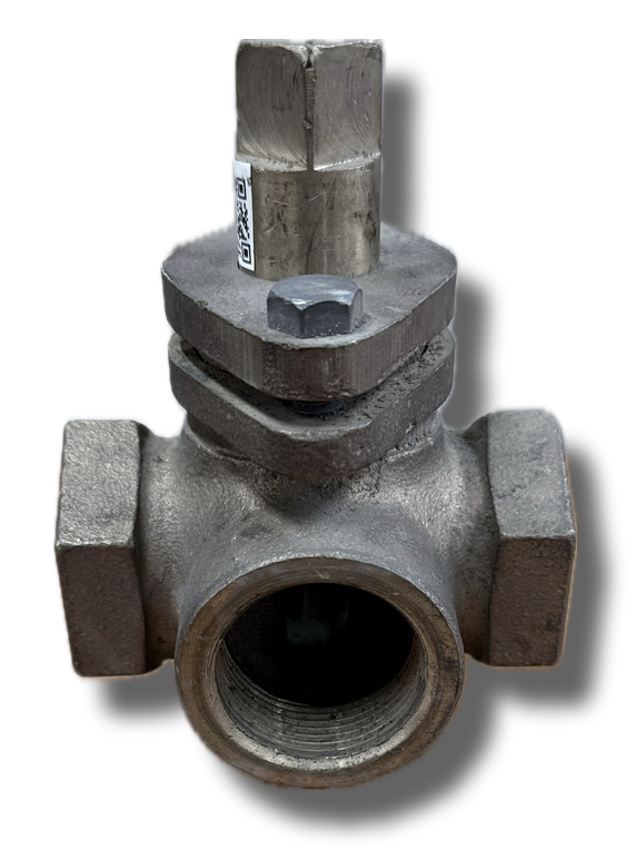 PLUG VALVE 1-1/4" 3 WAY T TYPE THREADED