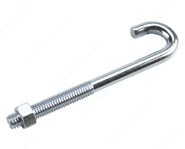 J BOLT WITH NUT 1/4" X 3" 