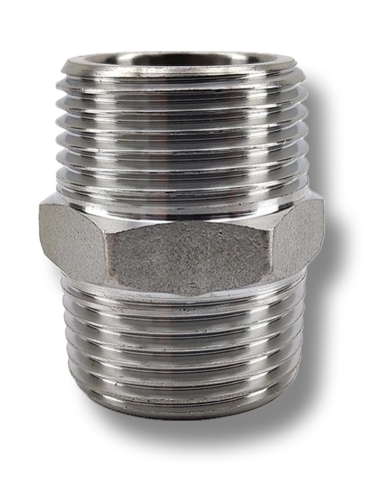 SS HEX NIPPLE 3/8"