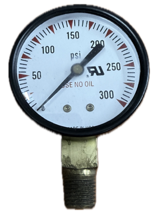 PRESSURE GAUGE 2" 300PSI 3/8" BOTTOM USA