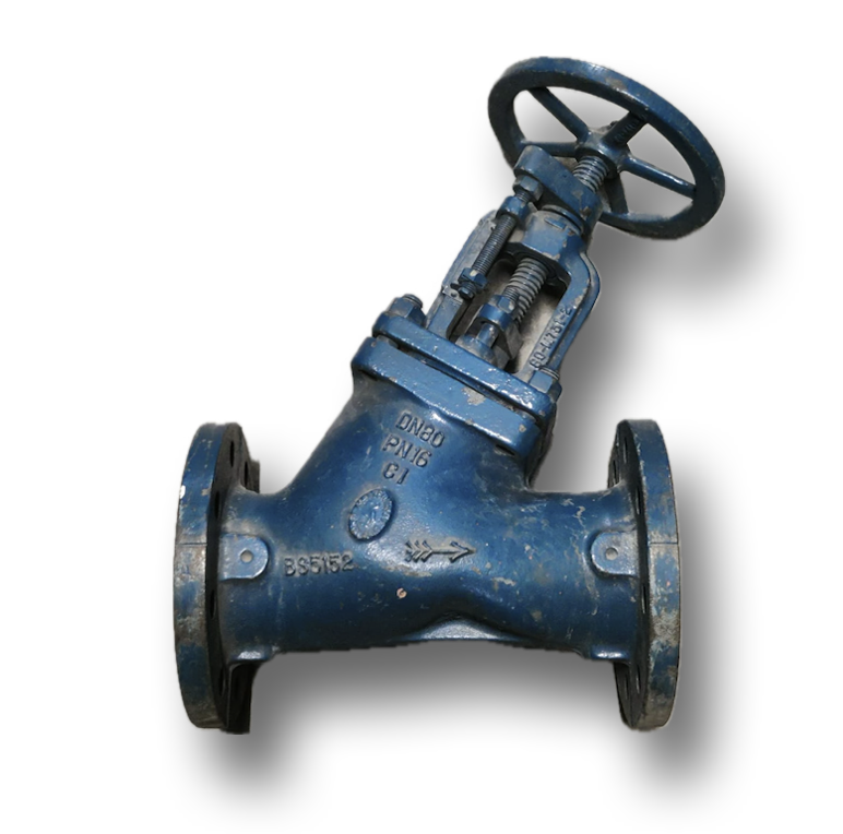 Y-PATTERN GLOBE VALVE 3" PN16 HATTERSLEY FLANGED