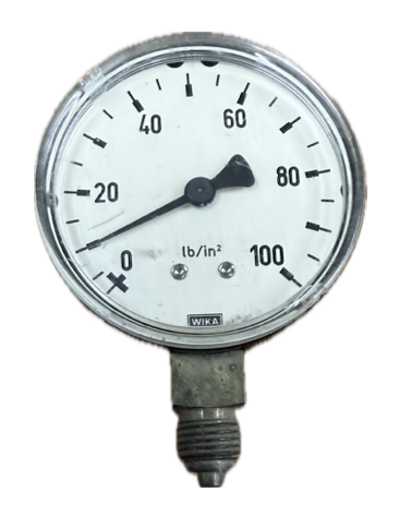 [1584] PRESSURE GAUGE 2-1/2" 100PSI 1/4" BOTTOM WIKA