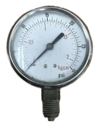 [1587] PRESSURE GAUGE 2-1/2" SS 2BAR/30PSI 1/4" BOTTOM