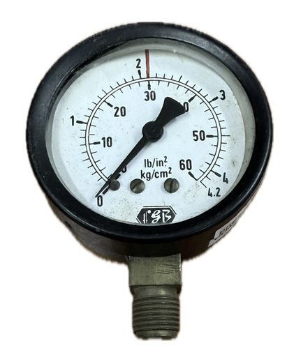 [1594] PRESSURE GAUGE 2-1/2" 4BAR/60PSI 1/4" BOTTOM FGB