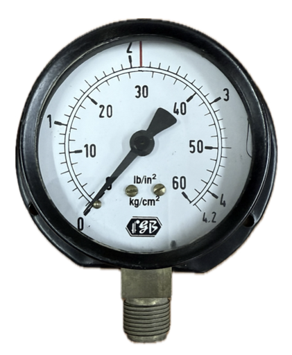[1595] PRESSURE GAUGE 2-1/2" 4BAR/60PSI 3/8" BOTTOM FGB
