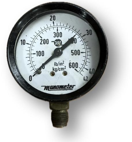 [1599] PRESSURE GAUGE 2-1/2" 42BAR/600PSI 1/4" BOTTOM MANOMETER