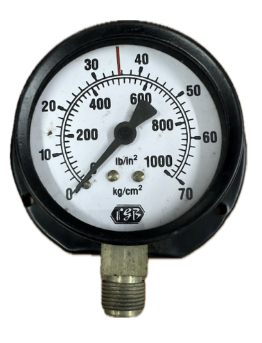 [1602] PRESSURE GAUGE 2-1/2" 70BAR/1000PSI 3/8" BOTTOM FGB