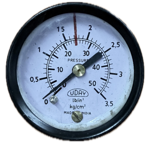 [1614] PRESSURE GAUGE 2" 3.5BAR/50PSI 1/4" BACK UDAY