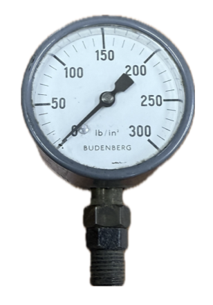 [1615] PRESSURE GAUGE 2" 300PSI 1/8" BOTTOM BUDENBERG