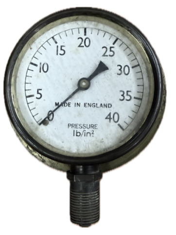 [1620] PRESSURE GAUGE 2-1/2" 40PSI 3/8" BOTTOM UK BRASS