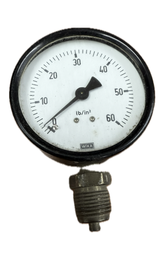 [1621] PRESSURE GAUGE 2-1/2" 60PSI 1/2" BOTTOM WIKA