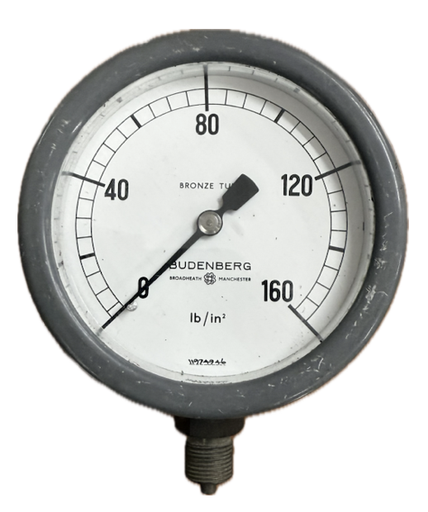 [1637] PRESSURE GAUGE 4" 160PSI 3/8" BOTTOM BUDENBERG
