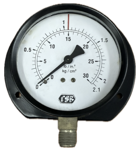 [1641] PRESSURE GAUGE 4" 2BAR/30 PSI 3/8" BOTTOM FGB