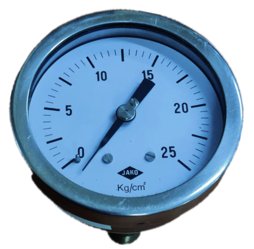[1643] PRESSURE GAUGE 4" SS 25BAR 1/2" BACK GLYCERINE JAKO
