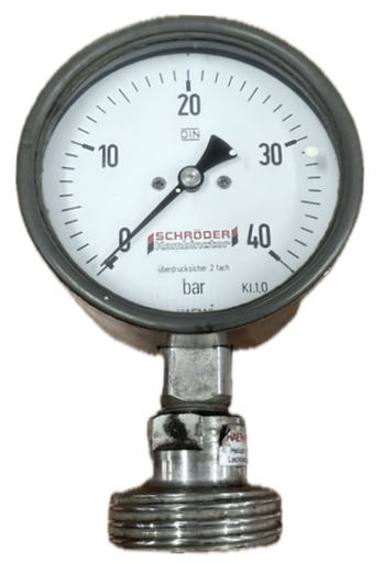 [1659] PRESSURE GAUGE 4" SS 40BAR 1/2" BOTTOM SCHRODER