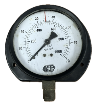 [1669] PRESSURE GAUGE 4" 70BAR/1000PSI 3/8" BOTTOM FGB