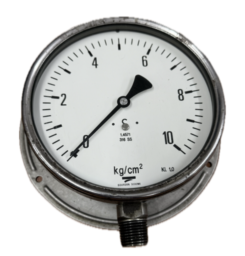 [1678] PRESSURE GAUGE 6" SS 10BAR 1/2" BOTTOM BOURDON SEDME