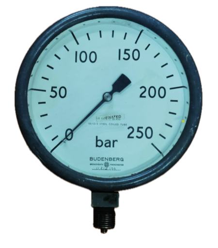 [1686] PRESSURE GAUGE 6" 250BAR 1/2" BOTTOM BUDENBERG