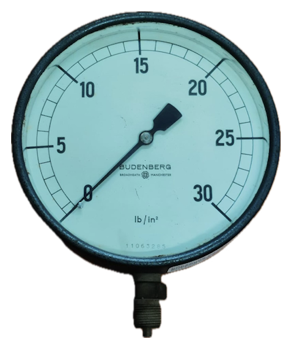 [1690] PRESSURE GAUGE 6" 30PSI 3/8" BOTTOM BUDENBERG