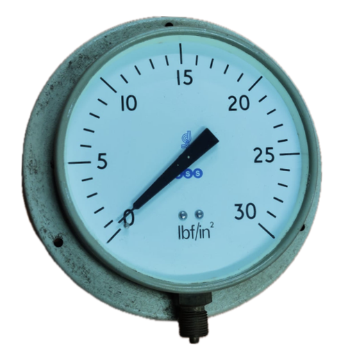 [1691] PRESSURE GAUGE 6" 30PSI 3/8" BOTTOM BSS