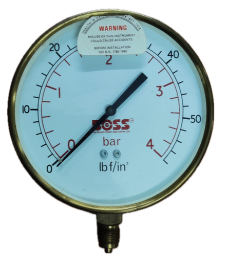 [1693] PRESSURE GAUGE 6" 4BAR/60PSI 3/8" BOTTOM BOSS