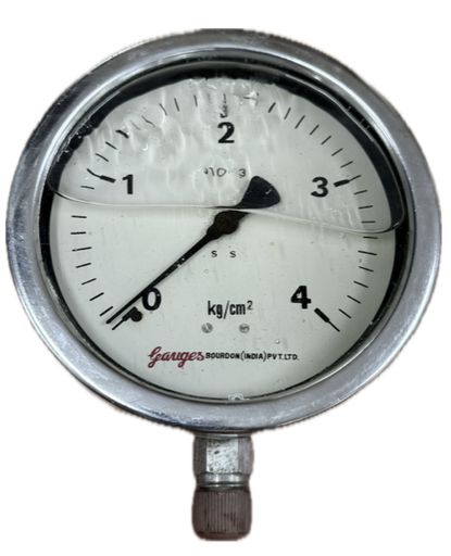 [1697] PRESSURE GAUGE 6" SS 4BAR 1/2" BOTTOM GLYCERINE BOURDON