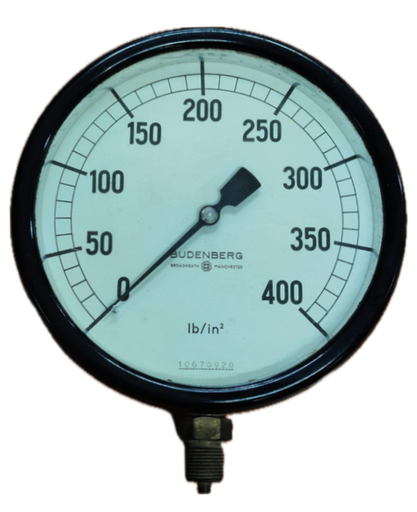 [1698] PRESSURE GAUGE 6" 400PSI 3/8" BOTTOM BUDENBERG