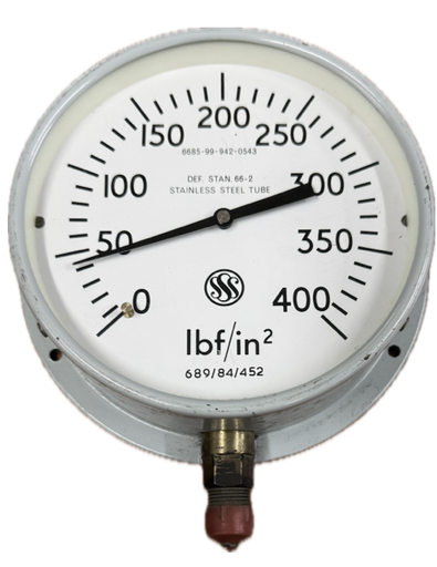 [1699] PRESSURE GAUGE 6" 400PSI 3/8" BOTTOM SSS