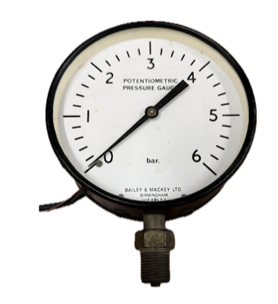 [1702] PRESSURE GAUGE 6" 6BAR 1/2" BOTTOM BAILEY & MACKEY POTENTIOMETER
