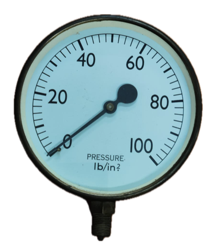 [1703] PRESSURE GAUGE 6" 100PSI 1/2" BOTTOM UK