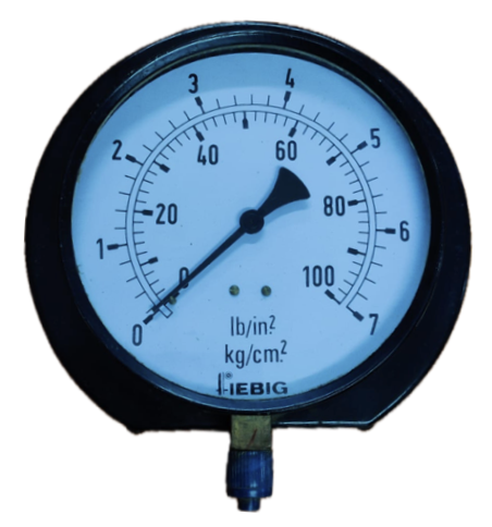 [1704] PRESSURE GAUGE 6" 7BAR/100PSI 3/8" BOTTOM FGB