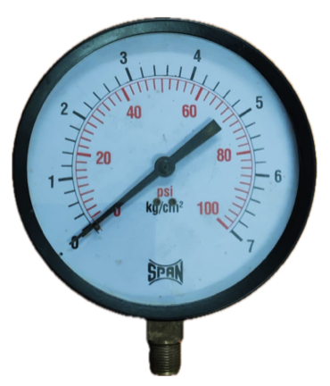 [1705] PRESSURE GAUGE 6" 7BAR/100PSI 3/8" BOTTOM SPAN