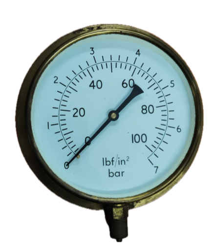 [1707] PRESSURE GAUGE 6" 7BAR/100PSI 3/8" BOTTOM UK