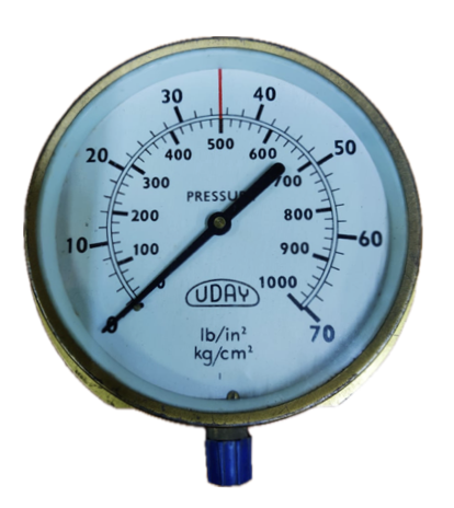[1709] PRESSURE GAUGE 6" 70BAR/1000PSI 3/8" BOTTOM UDAY