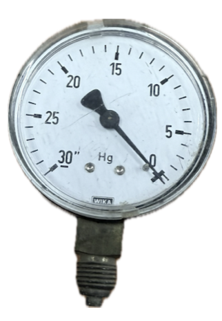 [1720] VACUUM GAUGE 2-1/2" 0 IN HG,-30 IN HG 1/4" BOTTOM CONNECTION WIKA