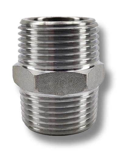 [3127] SS HEX NIPPLE 2"