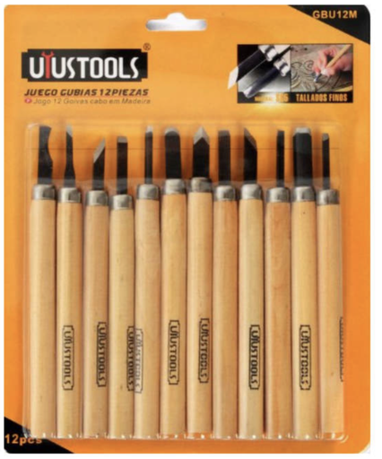 [3904] 12PC CARVING CHISEL GBU12M UYUS