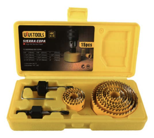 [3908] 15PC HOLE SAW SET 3/4"-2-1/2" SEO015 UYUS