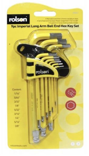 [4486] ROLSON ALLEN KEY LONG ARM BALL END IMPERIAL