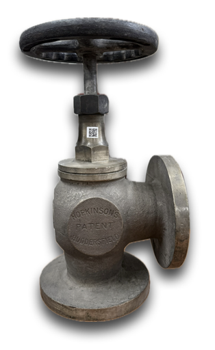 [4904] ANGLE VALVE 2-1/2" BRONZE HOPKINSONS FLANGED