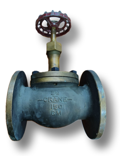 [5027] GLOBE VALVE 2-1/2" BRONZE CRANE FLANGED CL150