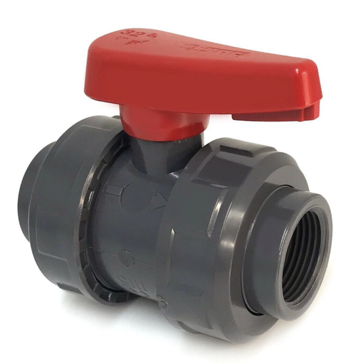 [6419] PVC BALL COCK 2-1/2" UNION THREADED PRESSURE