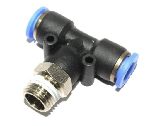 [7733] PU MALE TEE CONNECTOR 10MM X 1/4"