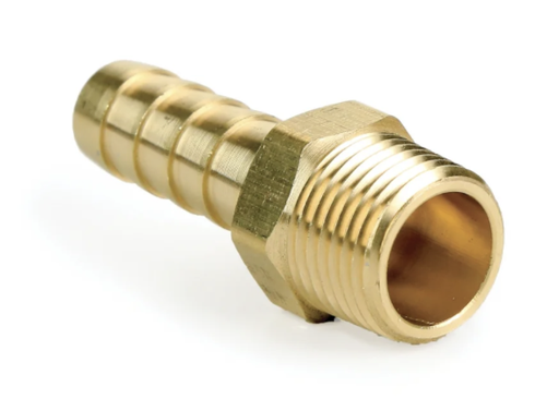 [7777] BRASS HOSE TAIL 1/4" MALE X 1/4" TAIL