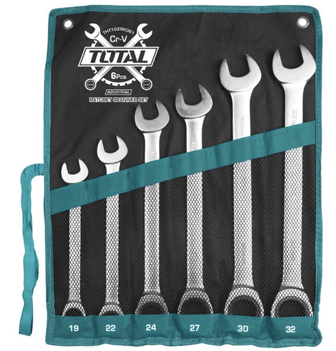 [7931] COMBINATION RATCHET SPANNER 5PC SET 19-32MM TOTAL