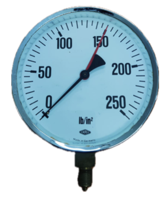 [8313] PRESSURE GAUGE 6" 250PSI 3/8" BOTTOM EMPEO